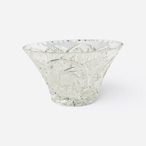 Vintage Brilliant Period Cut Crystal Bowl - Pinwheel & Hobstar Pattern - 6”